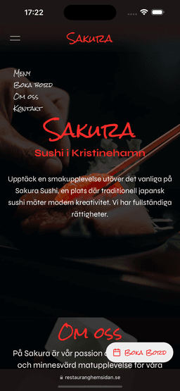 Demo hemsida för sushi restaurang